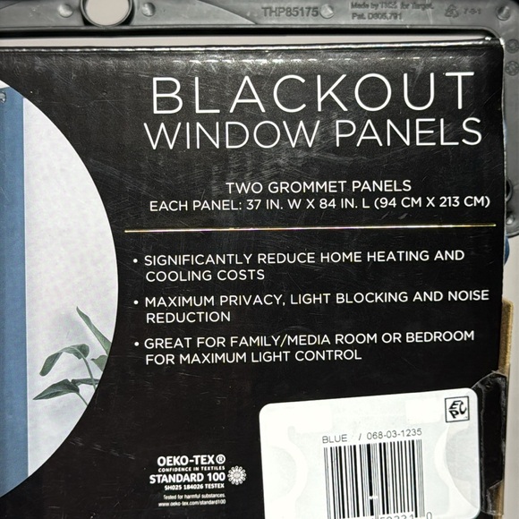 ECLIPSE BLACK OUT 37” X 84” GROMMET WINDOW PANELS IN CORNFLOWER BLUE **NWT** - Picture 5 of 5